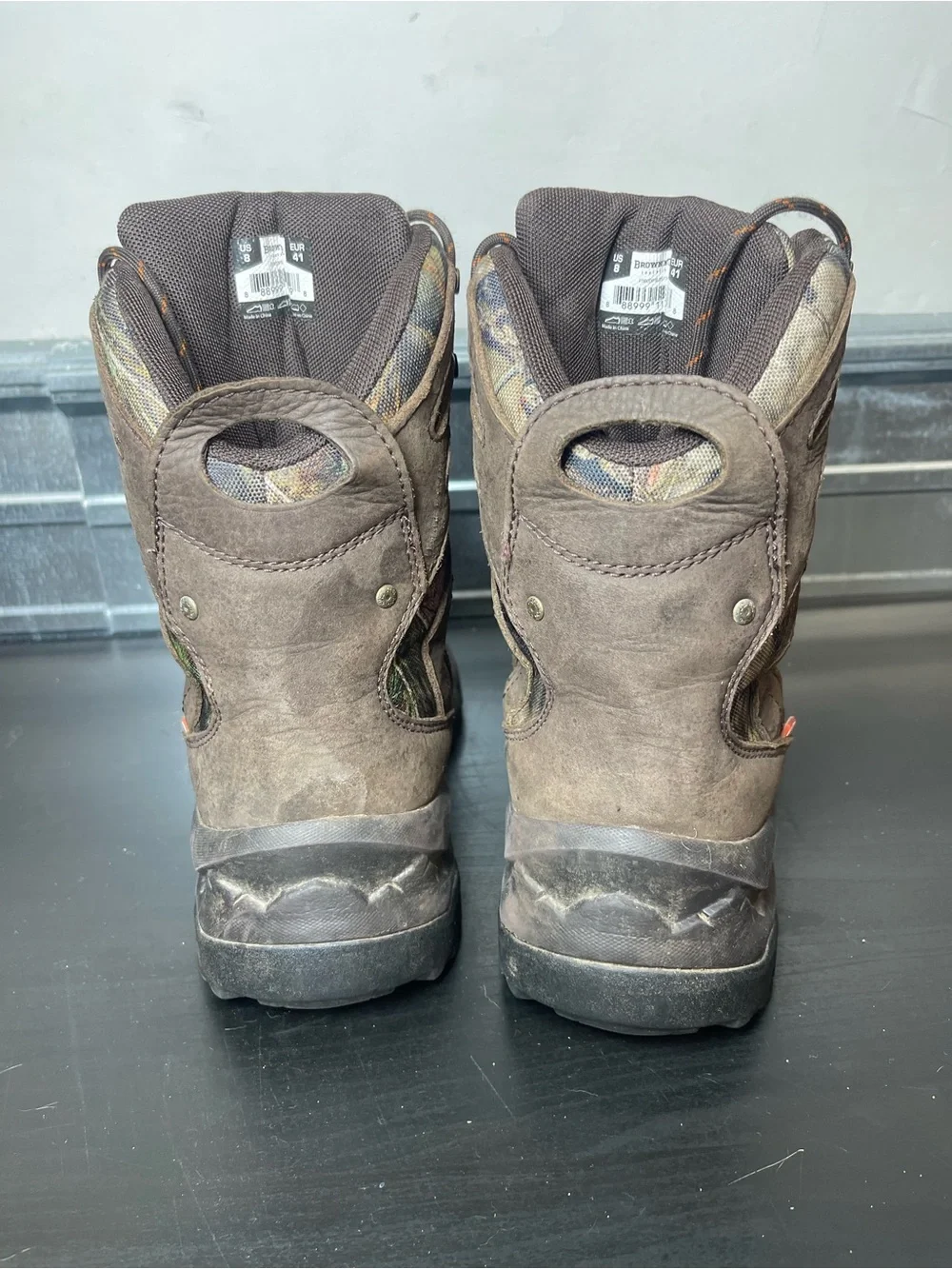 Browning Men’s Size 8 Camo Hunting Boots Waterproof Insulated Outdoor Hiking